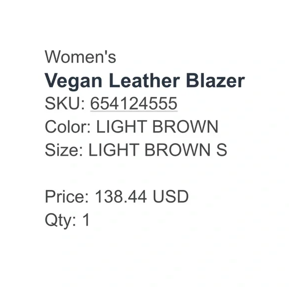 Abercrombie & Fitch Women's Tan Vegan Leather Blazer - Picture 9 of 9